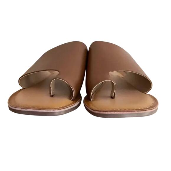 LUCKY BRAND Women's Vayleri Leather Slide Toe Ring Brown Sandals, size 9.5 - Picture 4 of 6